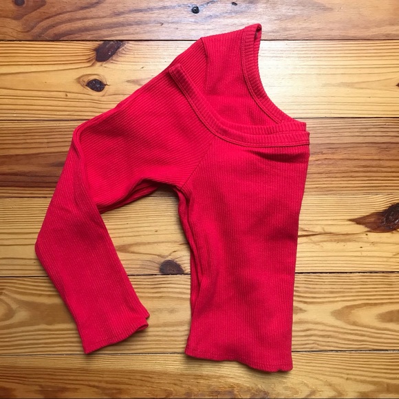 Fashion Nova Red Asymmetrical Sleeve Sweater, 1X - Picture 10 of 10